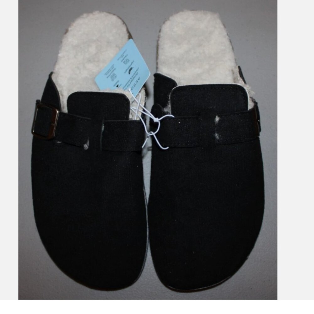 Aerosoles Black Slide on Shoes Clogs Buckle Slippers XL NWT Comfort Flex Flats
